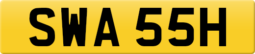 SWA 55H private number plate